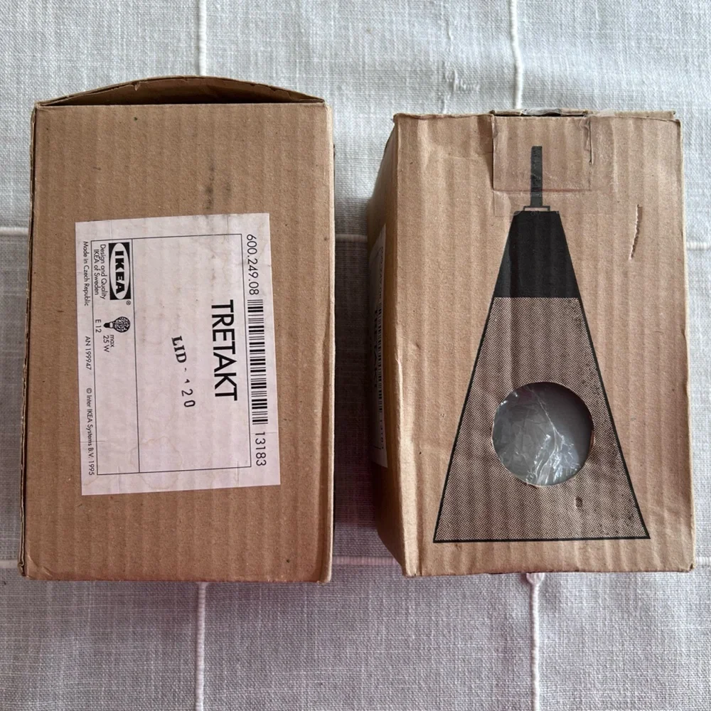 Set of 2 - IKEA TRETAKT - white & gray plug in pendant lights
